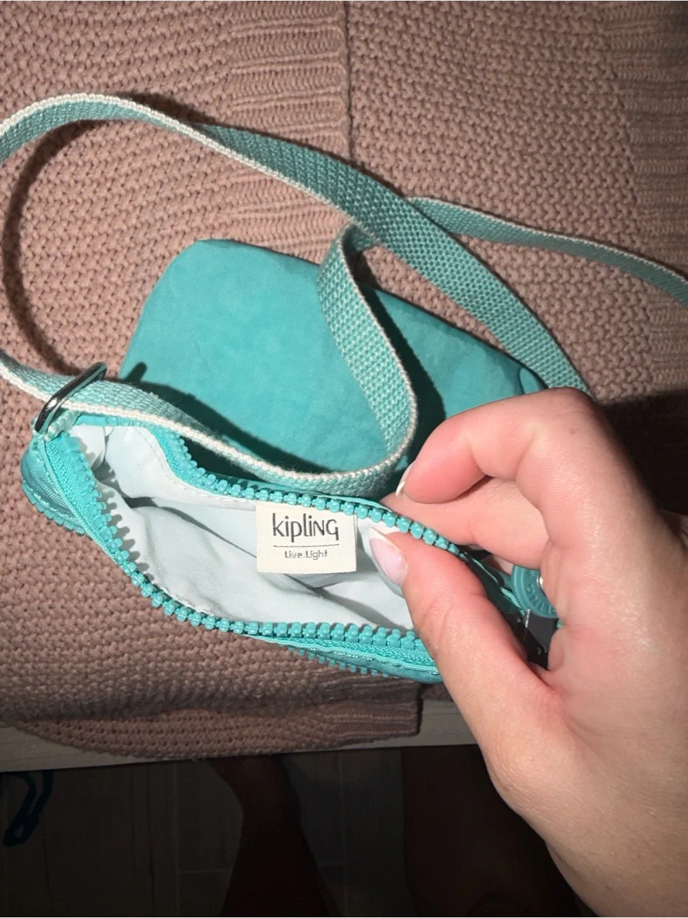 Kipling Teal Crossbody Bag with Adjustable Strap